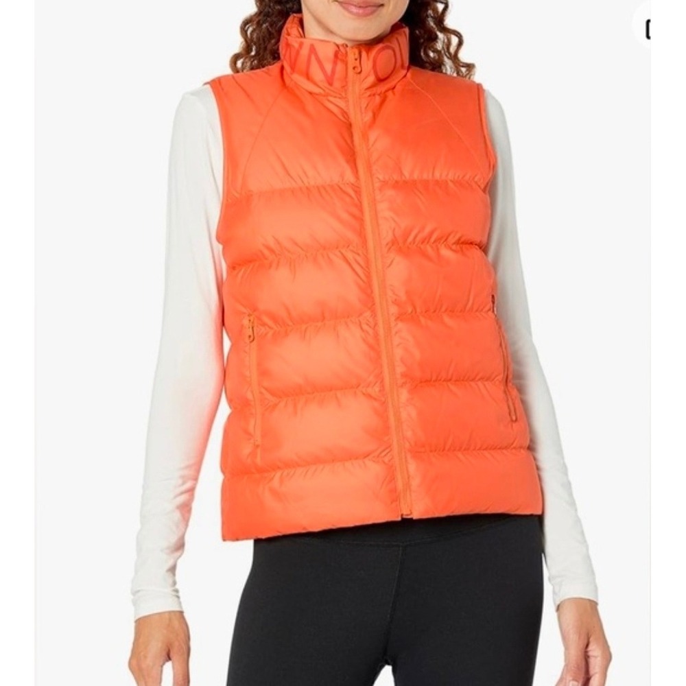 Outerknown Echo Mono Puffer Vest Orange Recycled Full Zip Sleeveless Medium